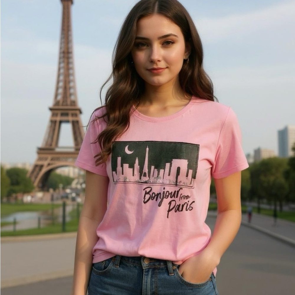 Justice Bonjour from Paris Pink Shirt Sleeves